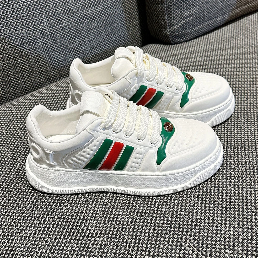 憾路者家2024秋季新款真皮头层牛皮经典低帮运动厚底透气休闲男鞋