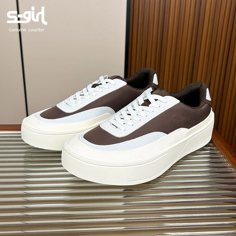 SGIRL TWTW厚底低帮板鞋女2025春季新款学生小白鞋百搭休闲鞋子潮