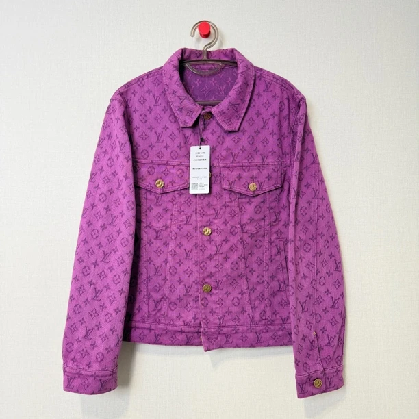 99新 LouisVuitton/路易威登 紫色满印牛仔外套/48/编号11851