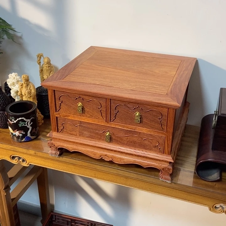 大果紫檀（缅甸花梨）案头抽屉箱