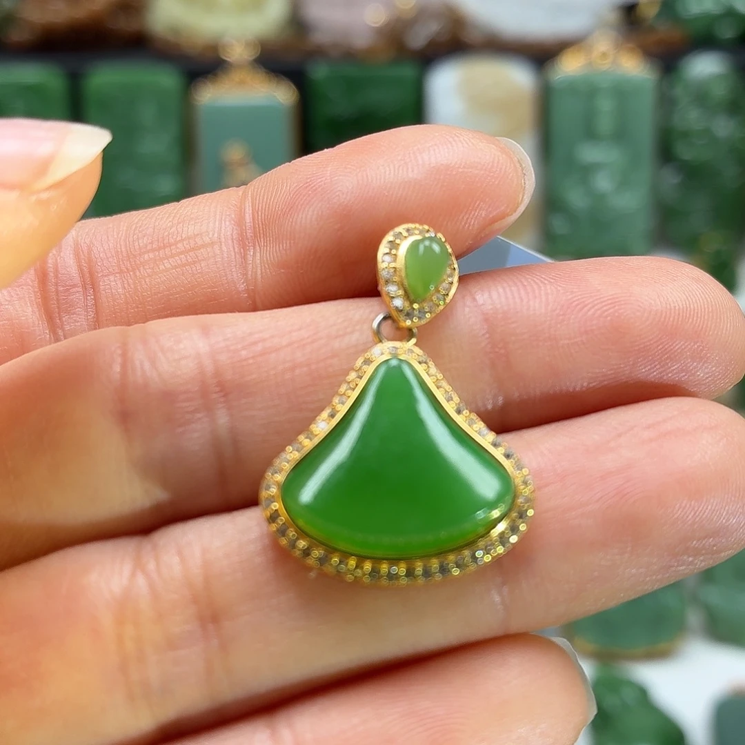 和田玉银S925镶嵌颈饰