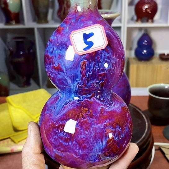 摆件尚峰钧窑作品葫芦瓶