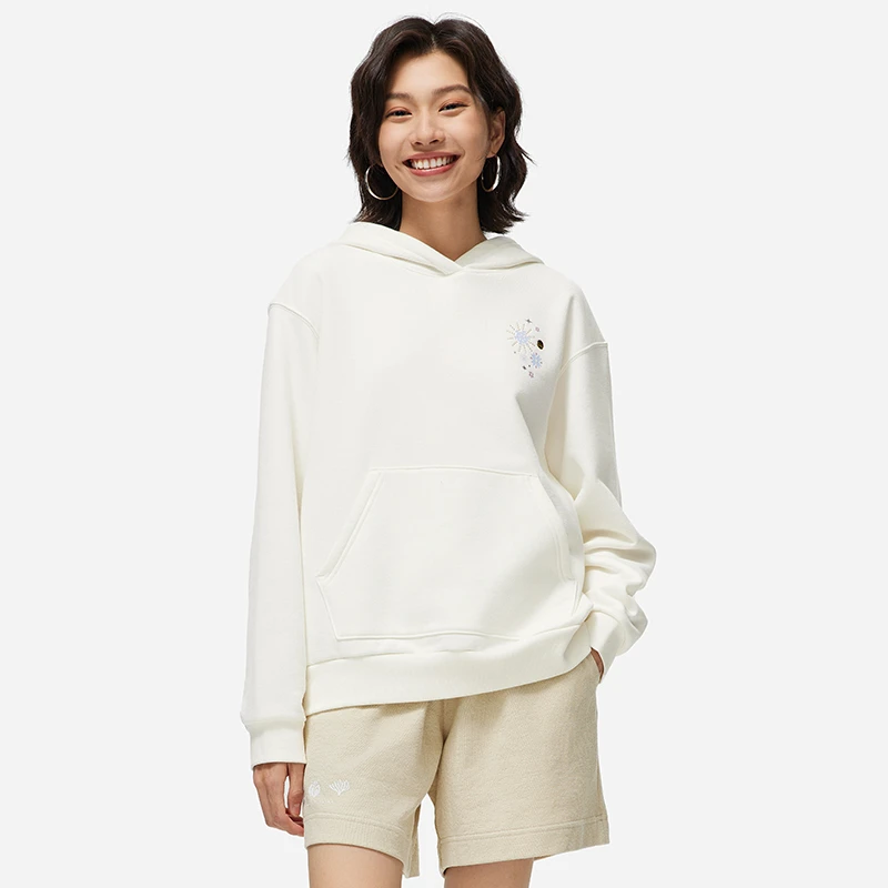 LI-NING/李宁运动潮流系列女子加绒保暖宽松套头连帽卫衣820-1