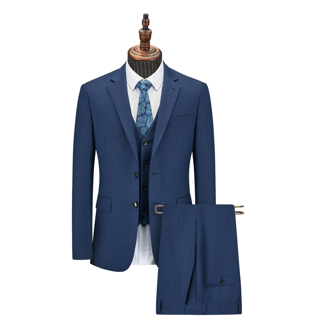 100%羊毛轻奢西服套装男士商务时尚西装