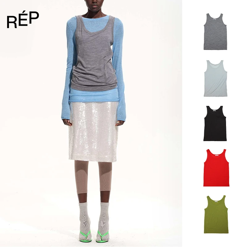 Aether haze设计师品牌黑/蓝/绿/灰/红色打底背心25JAN HOLIDAY