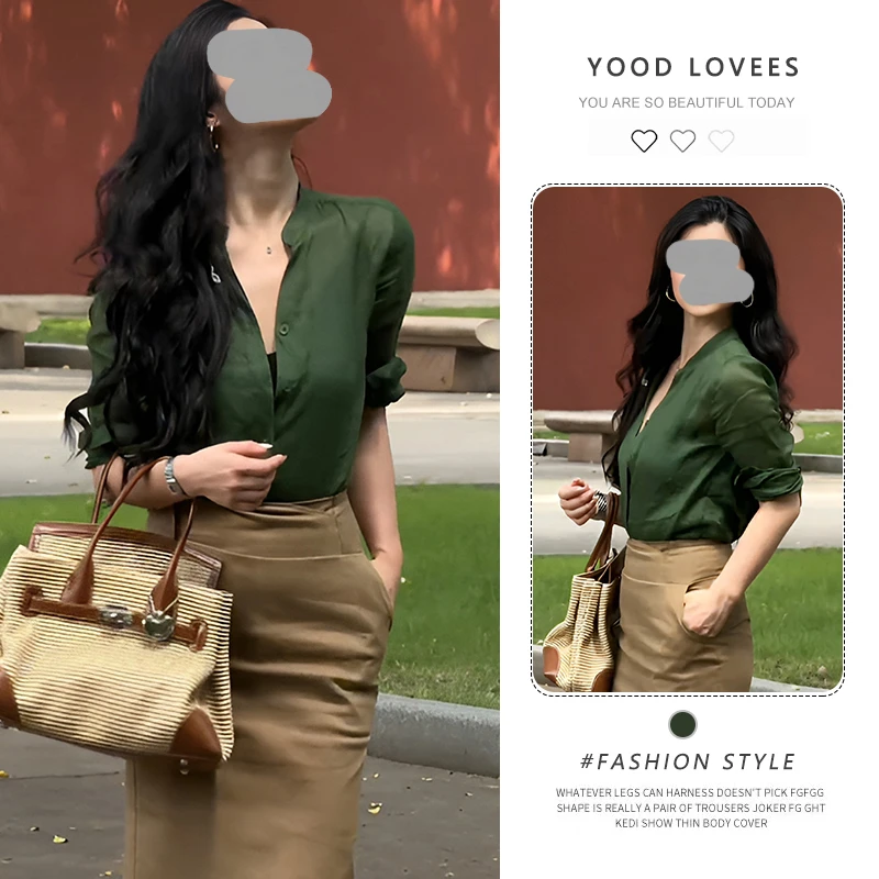 立领单排扣长袖防晒衬衫2026春秋季新款轻熟风优雅气质显瘦上衣女