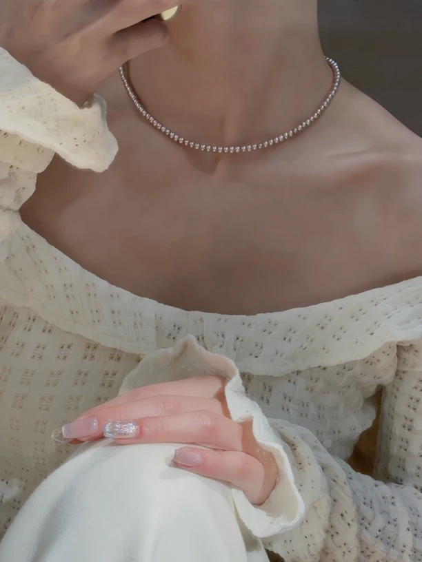 【瑶光】天然淡水无核极光优雅香槟高贵紫项链Y358