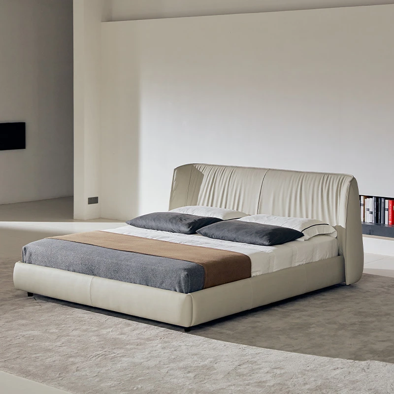 如恩 Archibald阿奇博尔德真皮床意式极简风格真皮双人大床 BD247