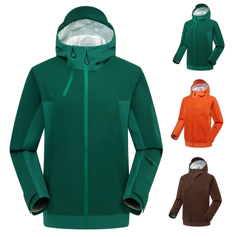 台州大厂森波品质户外单层硬壳冲锋衣男女连帽防风防水透气登山服