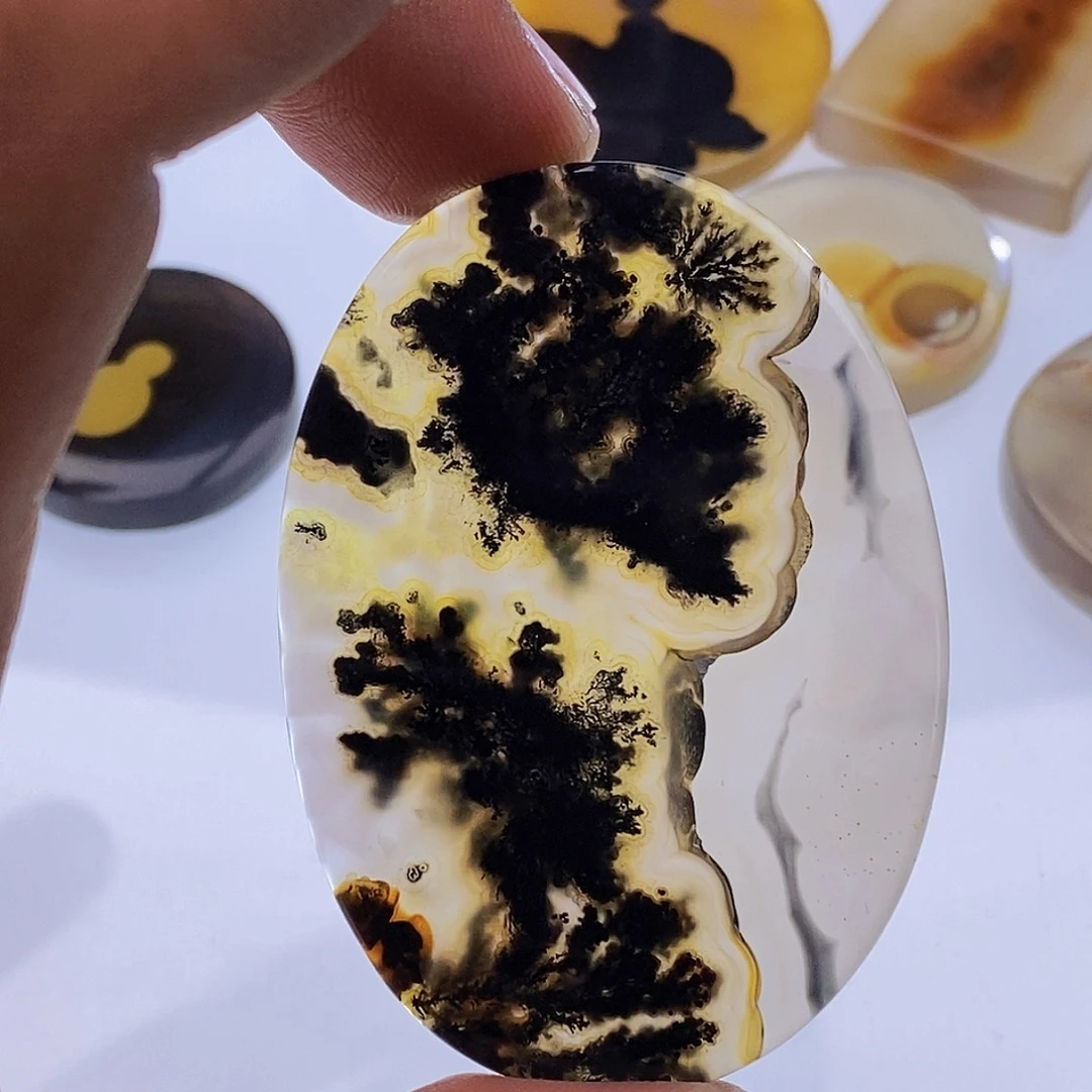 青***蕻玛瑙/玉髓未镶嵌吊坠(不含链)微瑕