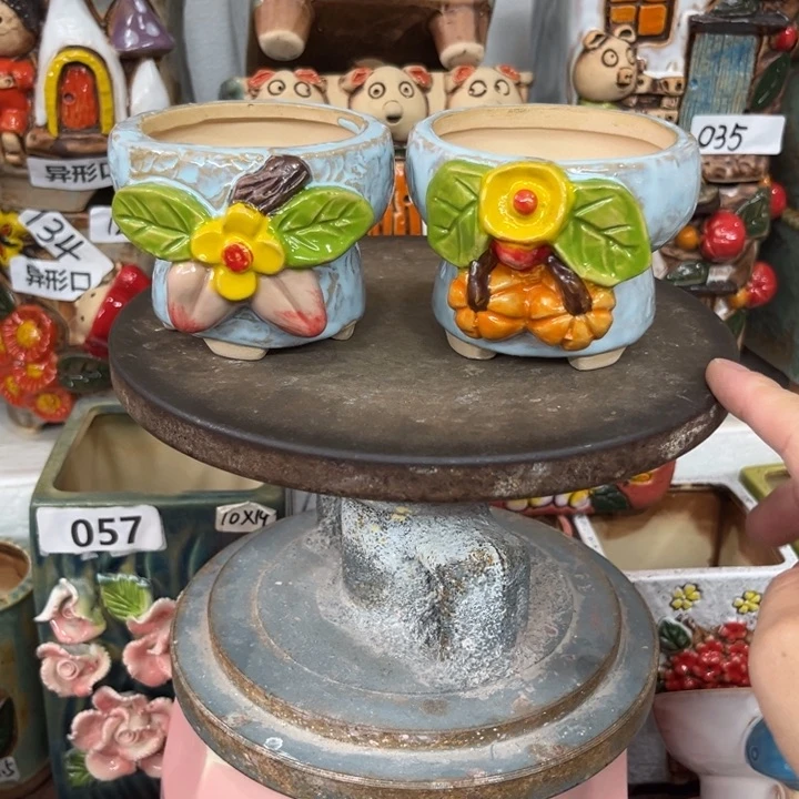 艺***豪紫砂花盆粗陶材质多肉花盆