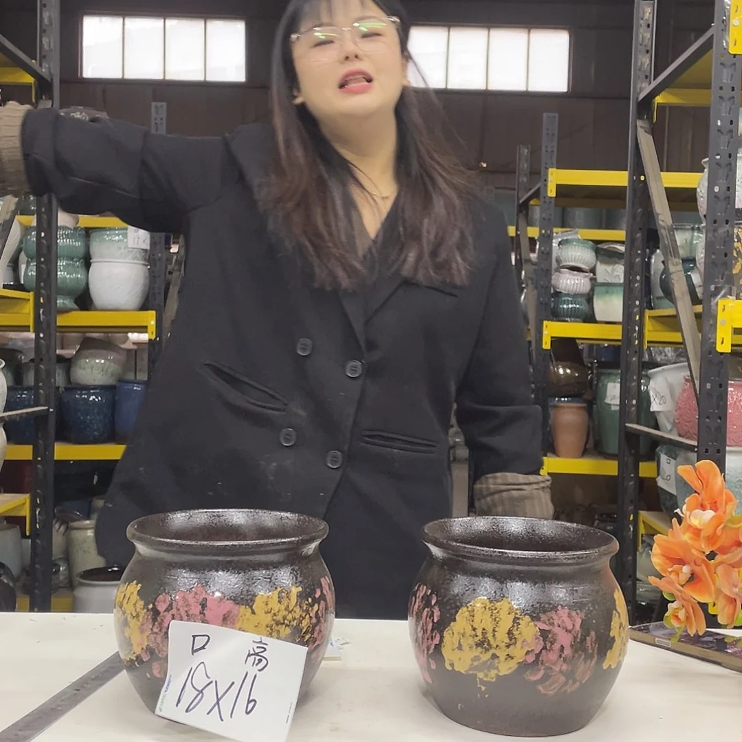 宜兴紫砂粗陶花盆