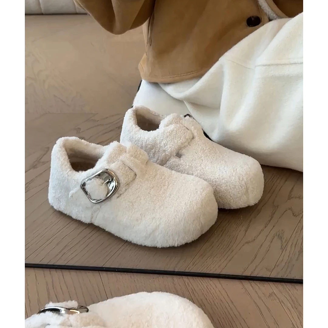 新百伦白色厚底保暖雪地靴子女鞋2025年新款冬季加绒东北大棉鞋女