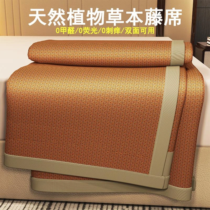 夏天冰丝凉席藤席学生宿舍2025新款夏季软席子双面冬夏两用竹草席