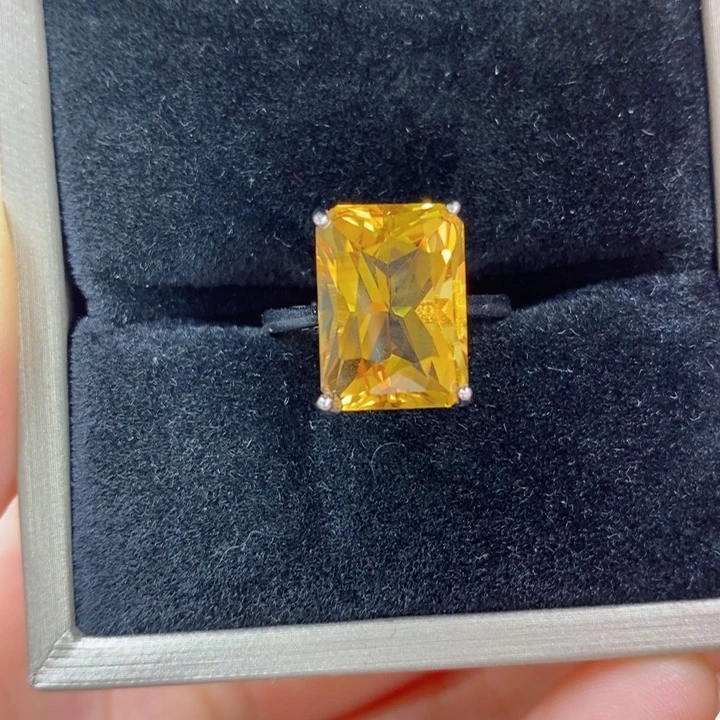 水晶戒指银S925镶嵌天然水晶戒指