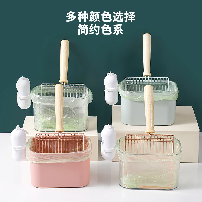 2025新款拼色猫砂铲底座六代金属猫砂铲置物架便捷收纳盒宠物用品