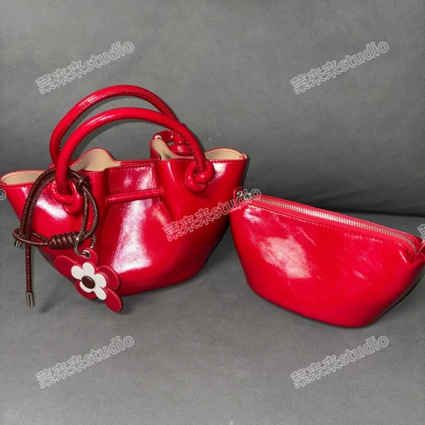 【圣诞小红花】来来家2025小众设计新款甜辣妹手提菜篮子可爱子母包