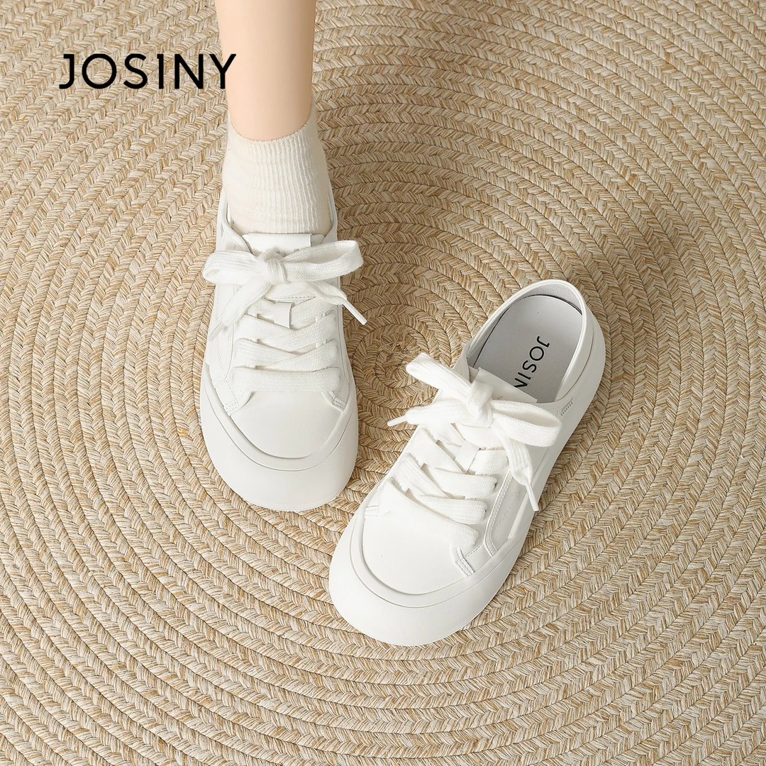 卓诗尼小白鞋女2025新款秋季厚底增高板鞋百搭白色鞋子透气运动鞋