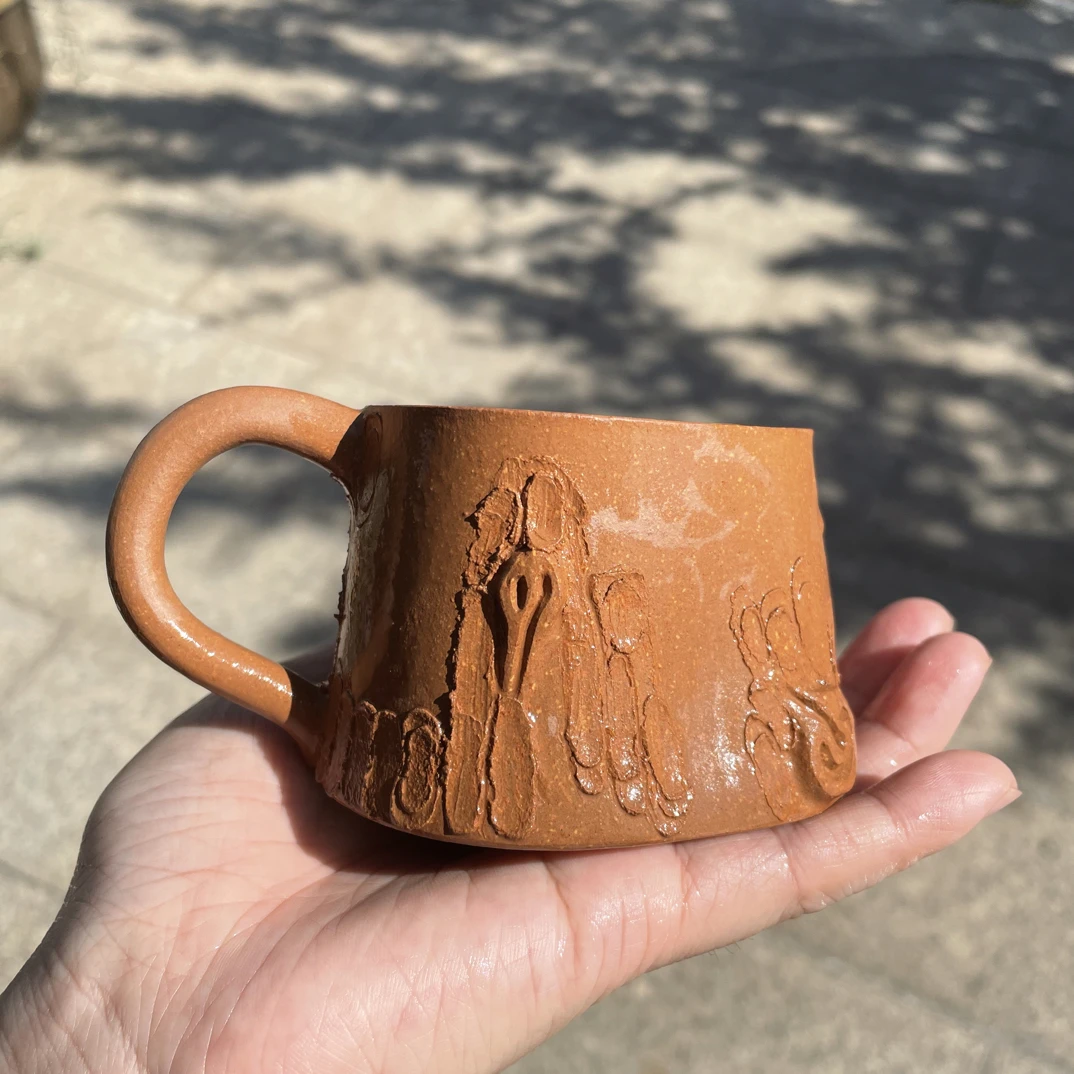 全手工松杯230CC宝山团泥原矿紫砂杯