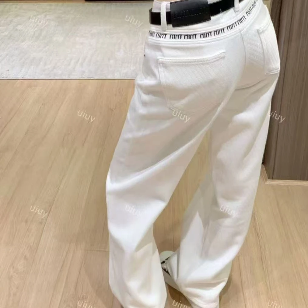 大美妞-VIP家•订制款字母加厚牛仔阔腿裤(8-H939-6)