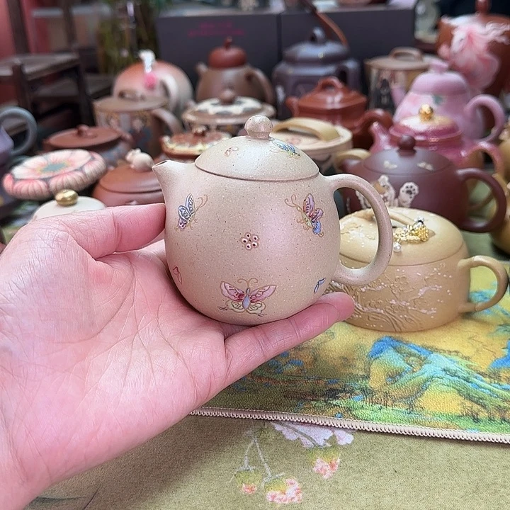 紫砂茶壶蝴蝶龙蛋