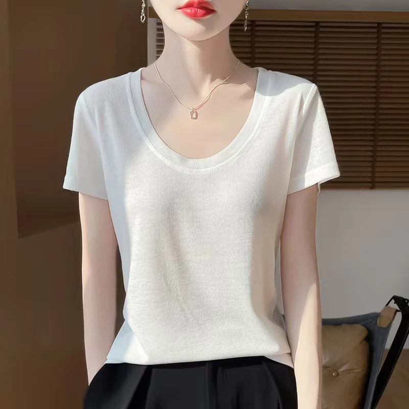 U领【面膜T】夏季宽松新款百搭T恤大地短袖休闲显瘦薄款YA84