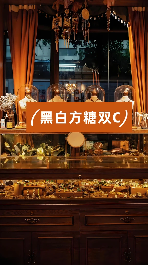 铜合金合成锆石耳饰 【黑白方糖双C】耳钉气质轻奢时尚新中式复古