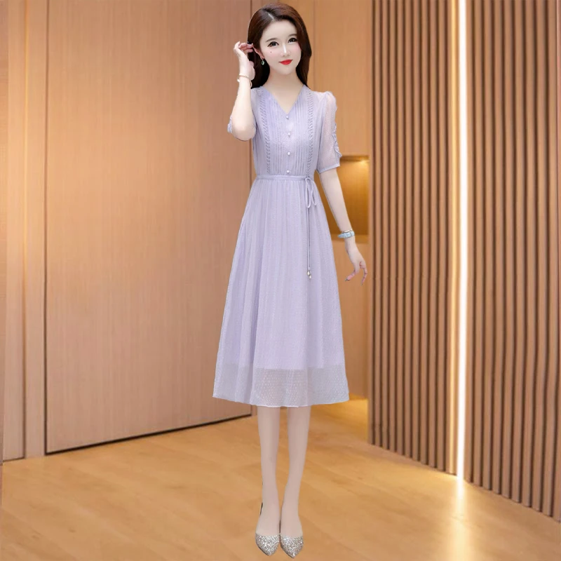 【可蓓儿】品牌小个子减龄气质连衣裙女2025新款夏季轻奢高级感裙子
