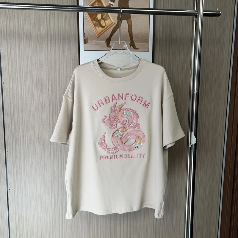 3066品牌撤柜长款白色女装GT时尚短袖T恤圆领百搭减龄夏季宽松