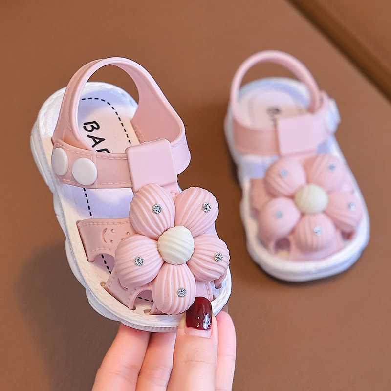 0-3岁宝宝学步鞋软底凉鞋春夏男女鞋防滑透气沙滩鞋包头防宝宝鞋