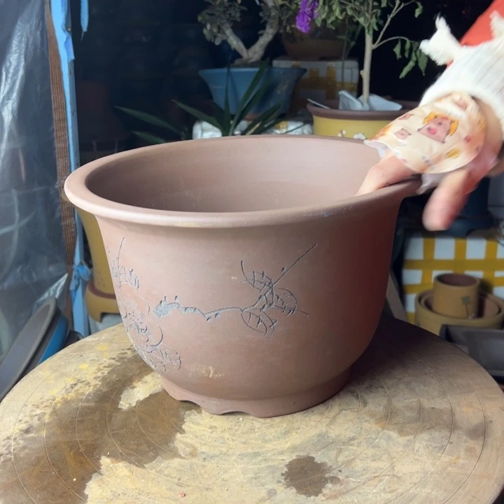 紫砂宜兴紫砂花盆平角金钟30