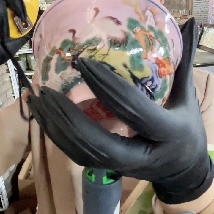 其他陶景德镇高温陶瓷六鹤同春碗红希希