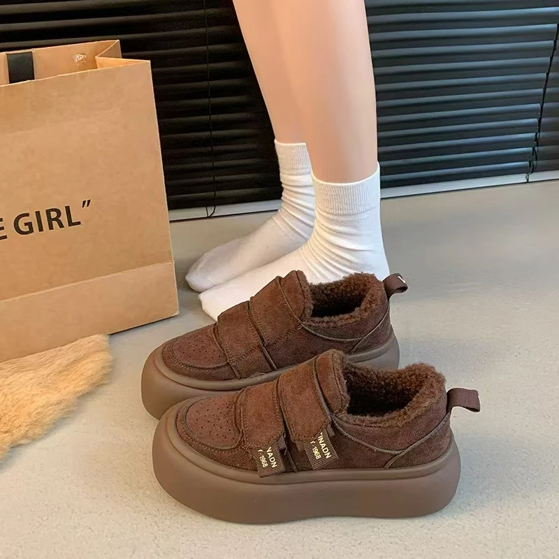 M968-29冬季新款2024年时尚百搭加绒魔术贴雪地靴棉靴