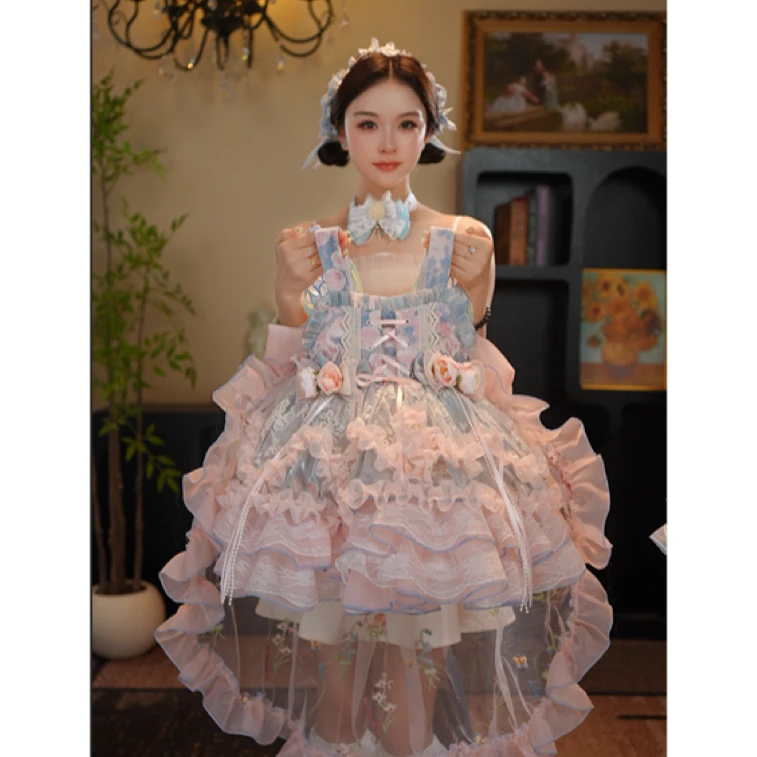 AODUOSEN/奥多森夏季新款高端定制浅梦女童洛丽塔汉服连衣裙