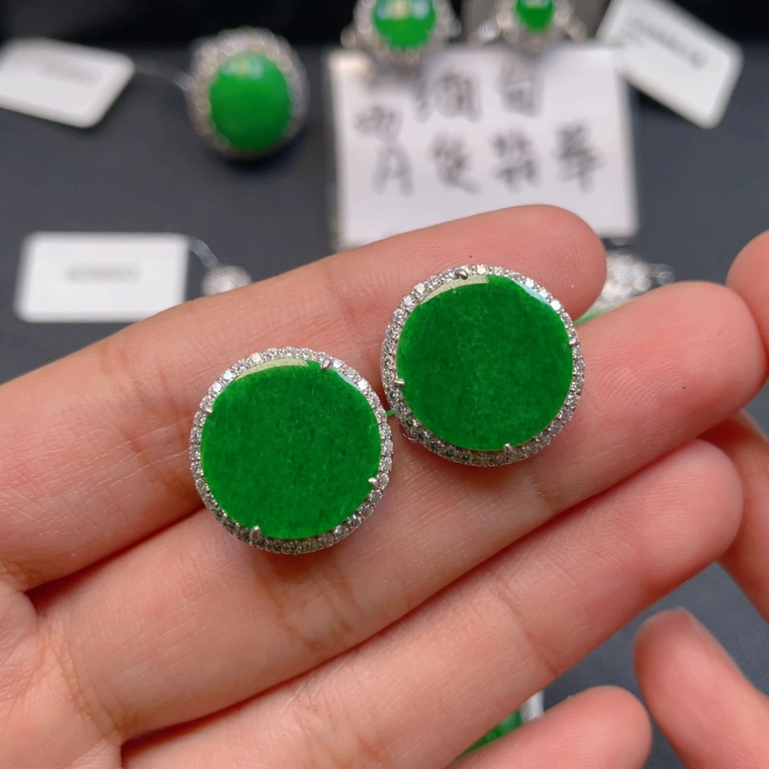 翡翠银S925镶嵌吊坠(不含链)