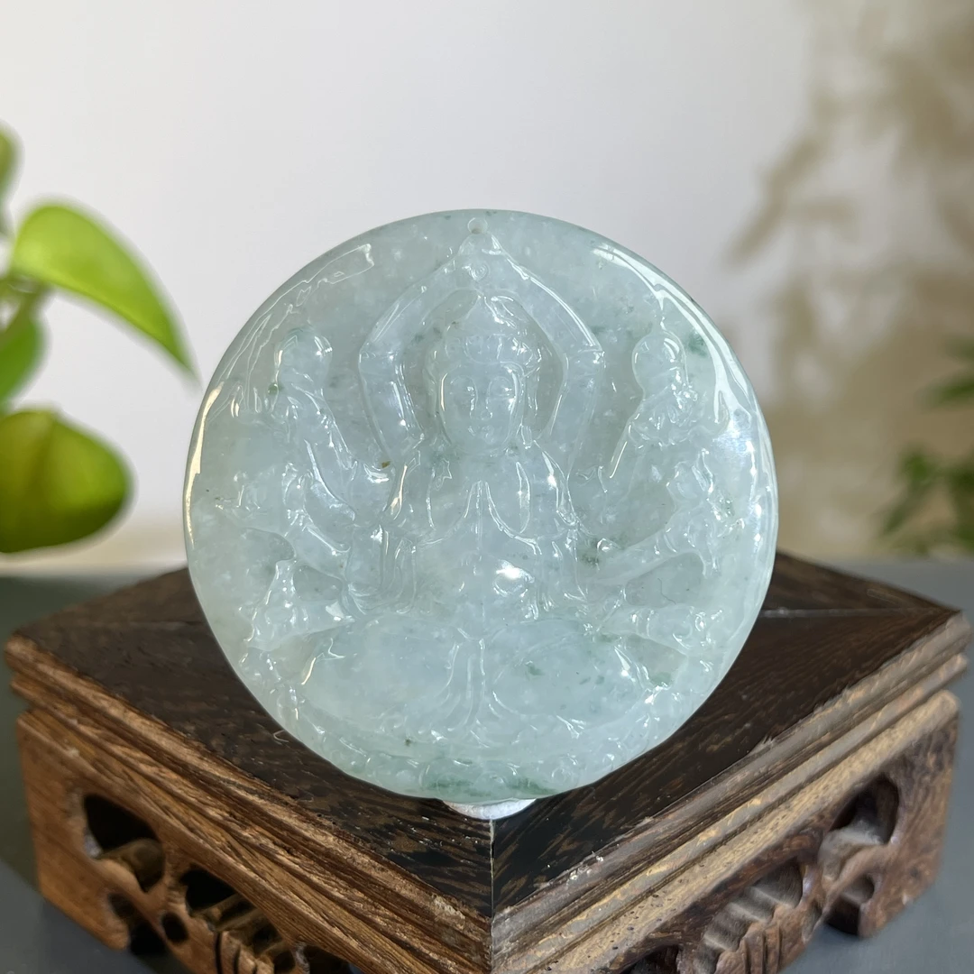 JXB17-25  天然缅甸A货翡翠 千手观音