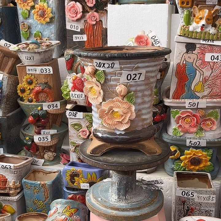 粗陶材质多肉花盆