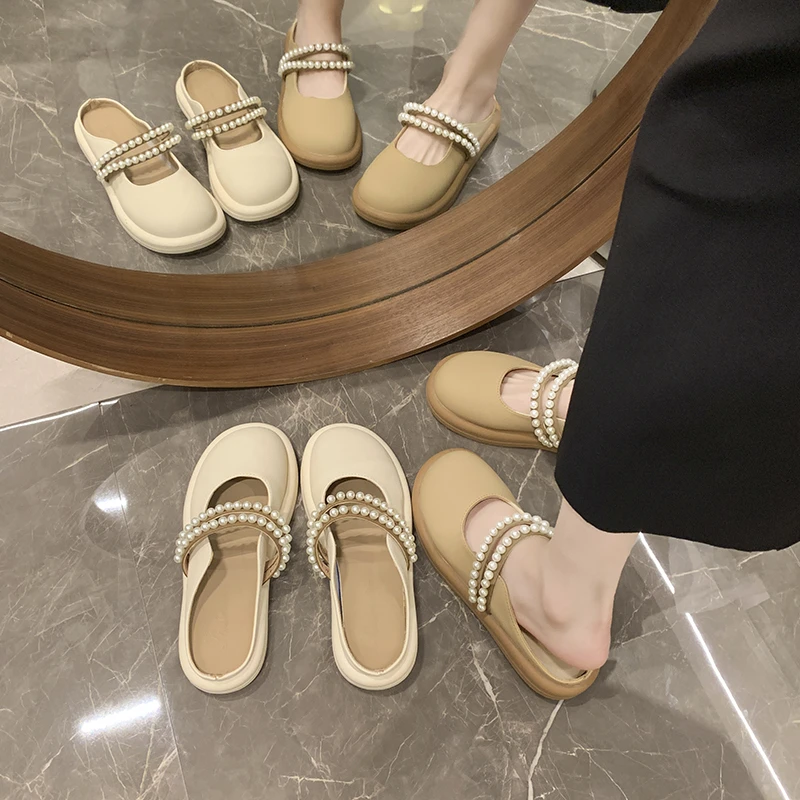 【LI LING】仙女风玛丽珍包头半拖鞋女外穿2025年春夏季新款凉拖