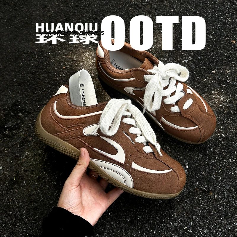 环球复古休闲板鞋男2025新款内增高男鞋时尚百搭男士赛车鞋德训鞋