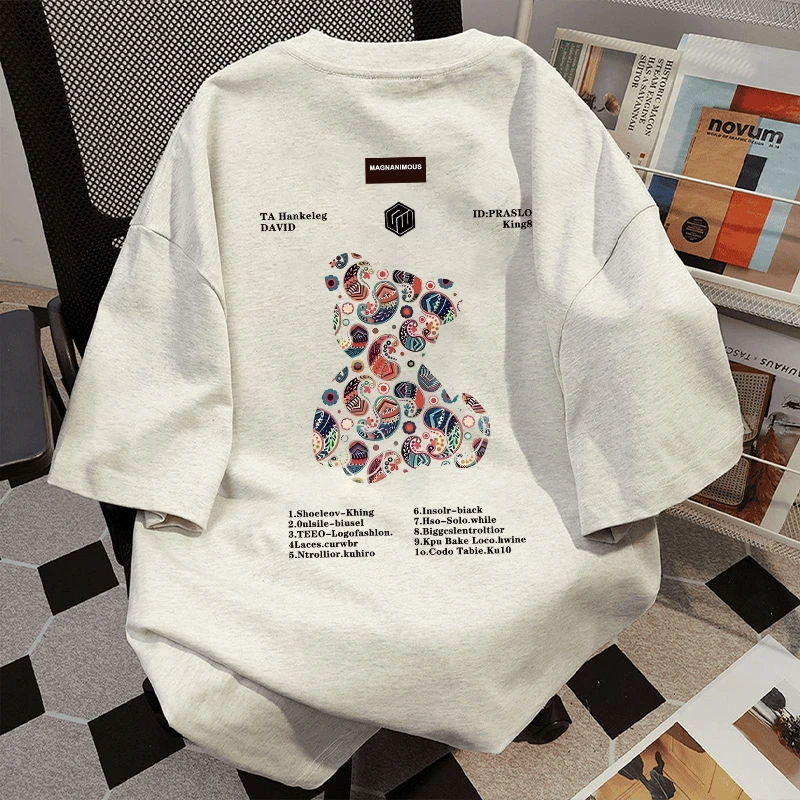 美式潮牌短袖t恤男款重磅纯棉上衣男夏季宽松休闲印花潮流ins半袖