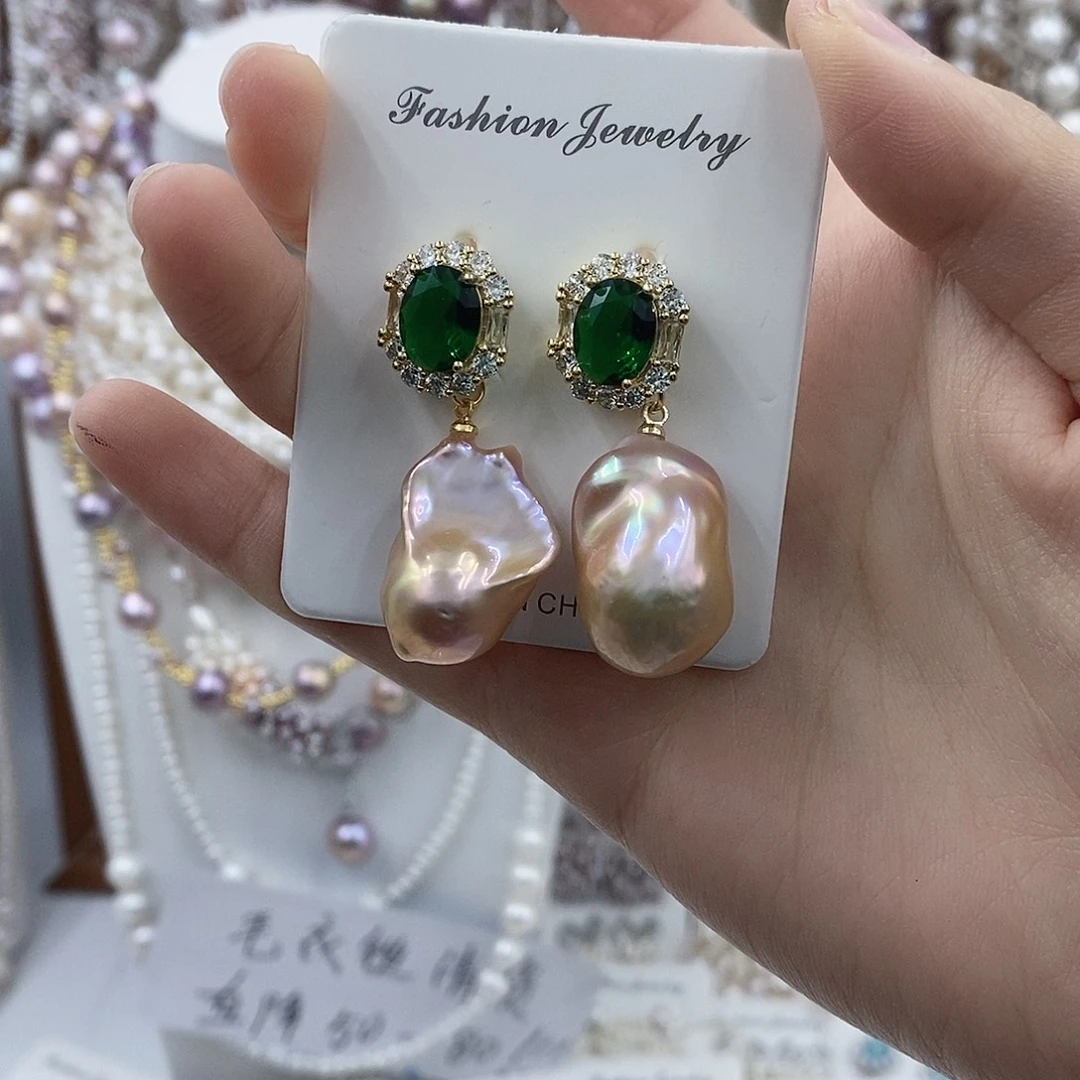 耳饰淡水珍珠银S925镶嵌