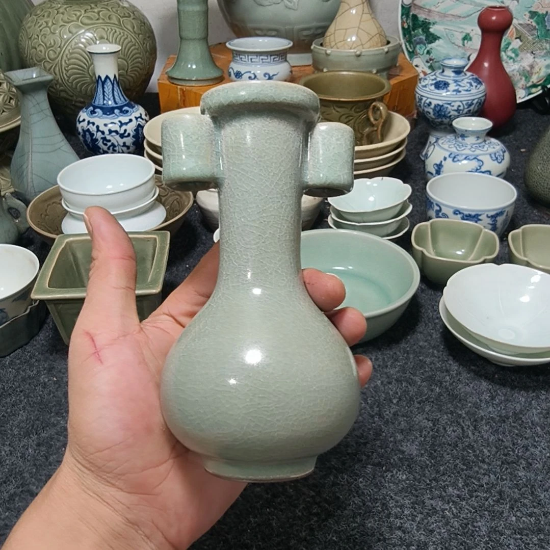 紫砂茶盘昆****院龙泉贯耳瓶一个全品