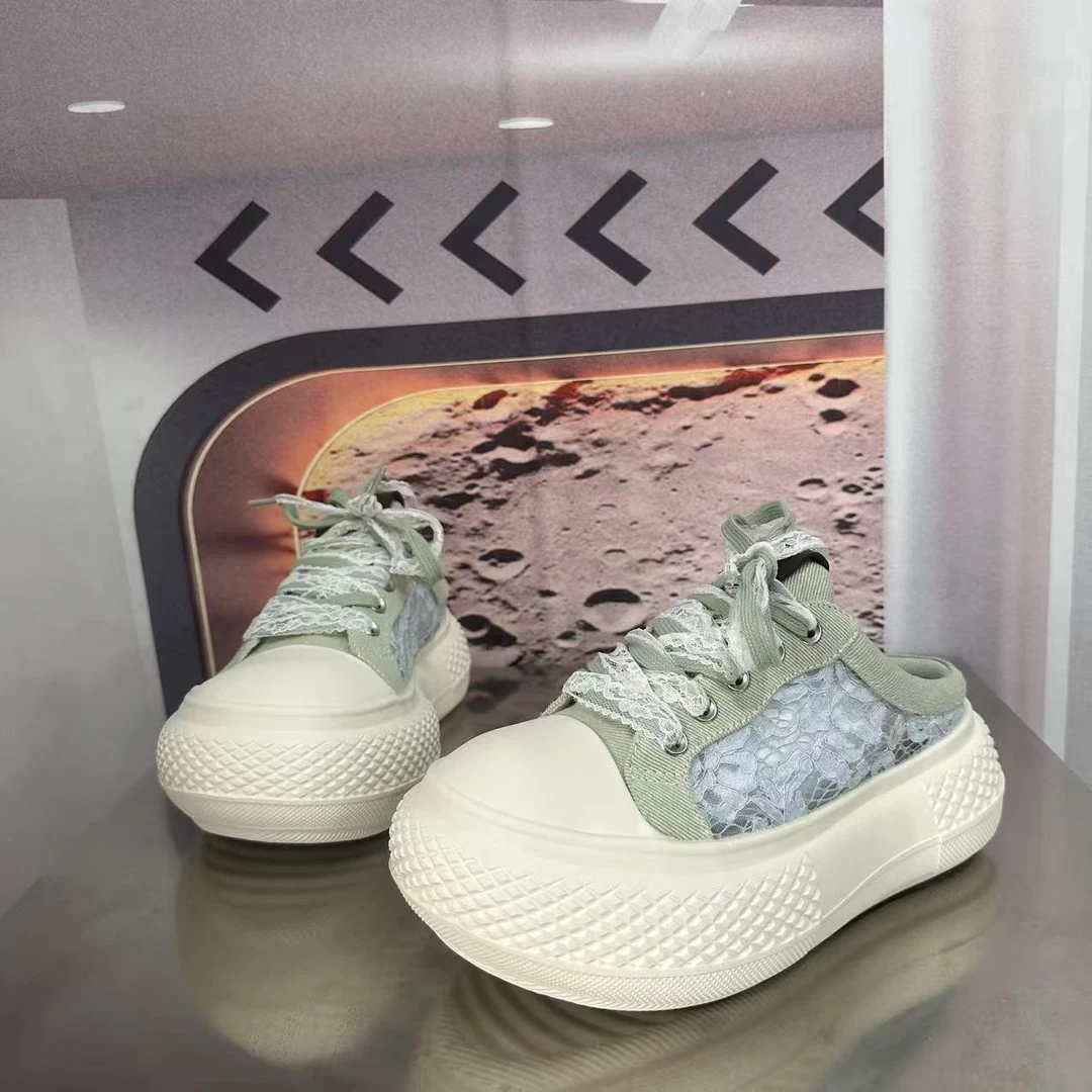 69-399春夏新款2025圆头系带韩版简约休闲板鞋潮流百搭ins