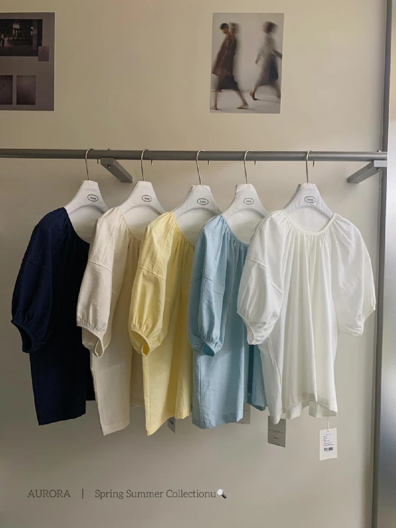 aurora@2071 韩系极简温柔风百搭圆领小衫 5-26