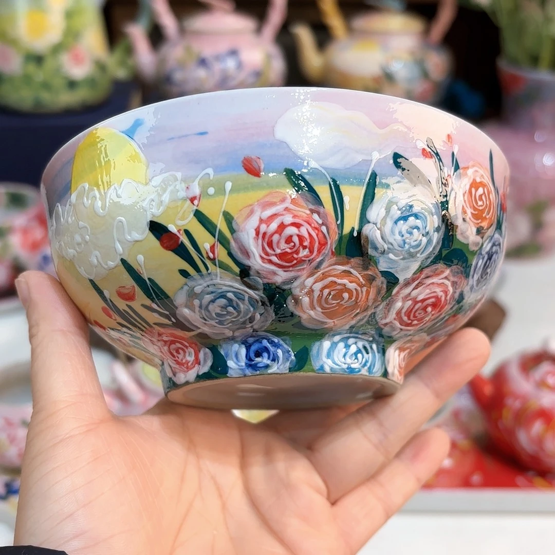 景德镇手绘高温釉下彩陶瓷茶具