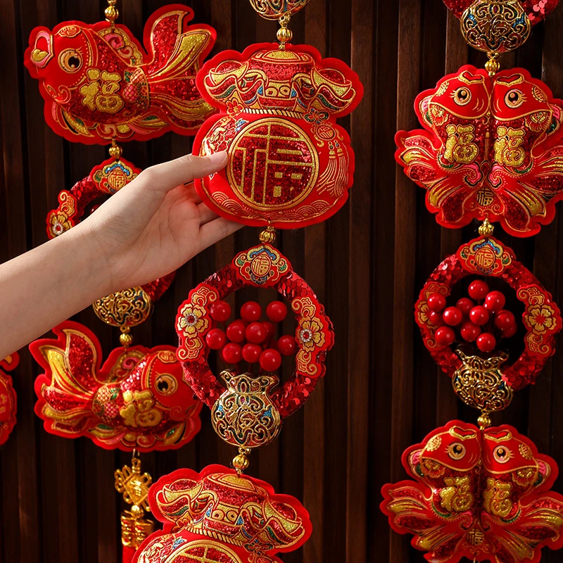 2026马年喜庆挂件春节装饰品红果福字挂串室内房门新年挂件批发