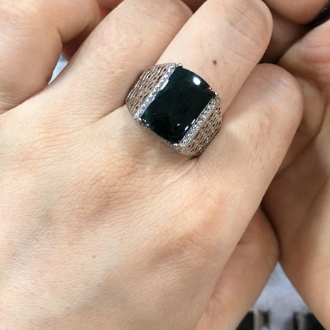 翡翠戒指银S925镶嵌千**妖缅甸天然A货翡翠