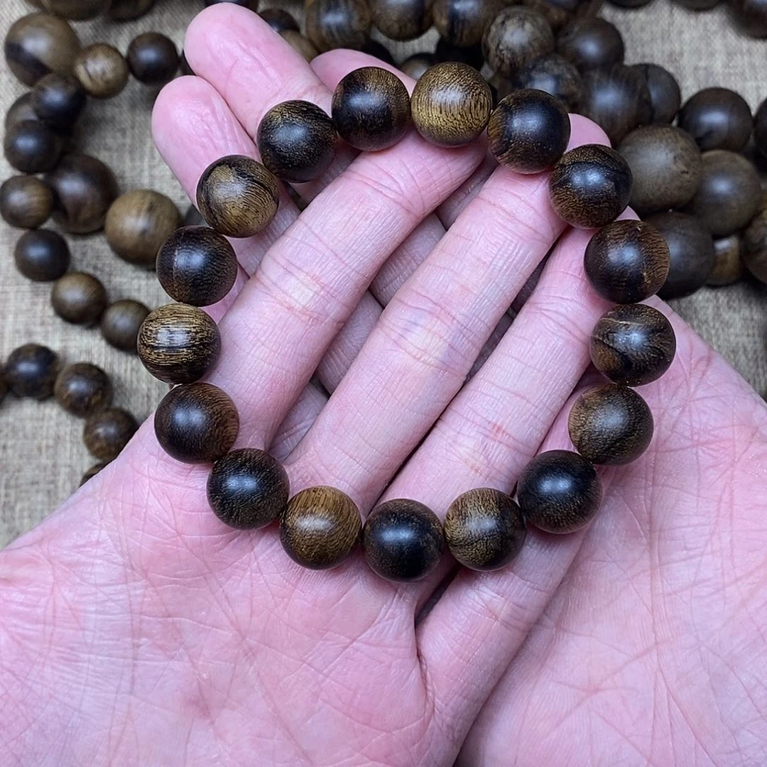 沉香手串越南芽庄白棋楠1.2