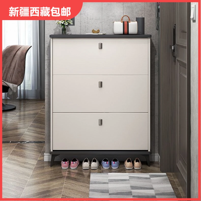 新疆包邮意式超薄鞋柜家用门口门外大容量翻斗柜轻奢网红储物柜现