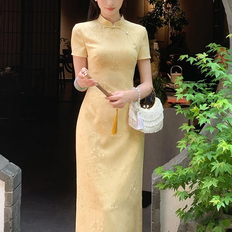 新中式国风【袅袅江南】清冷温婉旗袍连衣裙女2025夏气质显瘦长裙